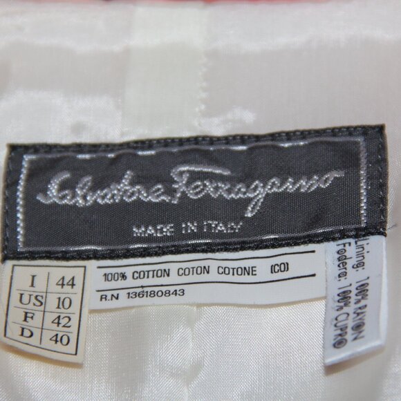 SALVATORE FERRAGAMO Trench Coat Belted Jacket Cotton Graphic Floral Print US 10 - Picture 3 of 14